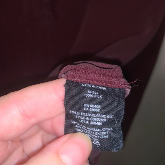 Theory 100% Silk Long Sleeve Ruffle Frayed Edge Blouse M - Picture 5 of 9